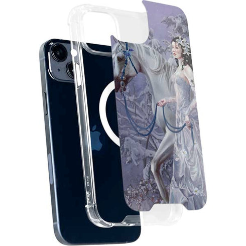 Fairy with Horse in Snow by Nene Thomas iPhone 15 Plus MagSafe Case