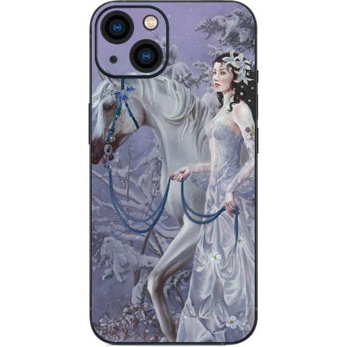 Fairy with Horse in Snow by Nene Thomas iPhone 15 Plus Skin