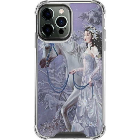 Fairy with Horse in Snow by Nene Thomas iPhone 15 Pro Max Clear Case
