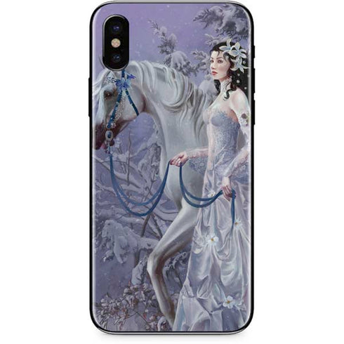 Fairy with Horse in Snow by Nene Thomas iPhone X Skin