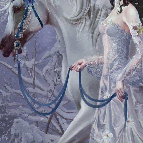 Fairy with Horse in Snow by Nene Thomas iPhone XR Skin