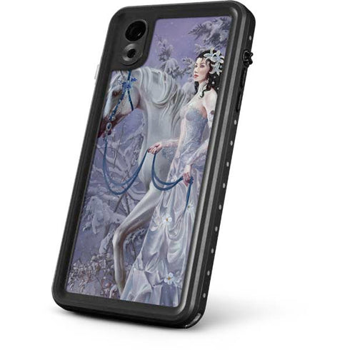Fairy with Horse in Snow by Nene Thomas iPhone XR Waterproof Case