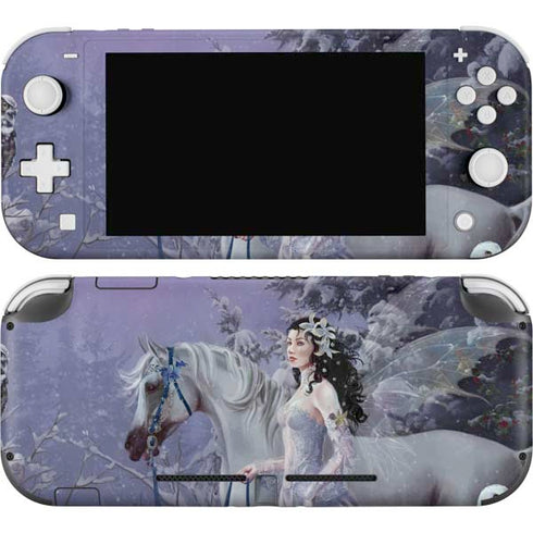 Fairy with Horse in Snow by Nene Thomas Nintendo Switch Lite Skin