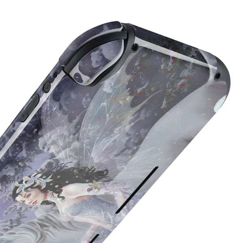 Fairy with Horse in Snow by Nene Thomas Nintendo Switch Lite Skin
