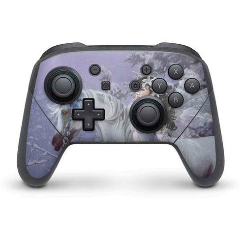 Fairy with Horse in Snow by Nene Thomas Nintendo Switch Pro Controller Skin