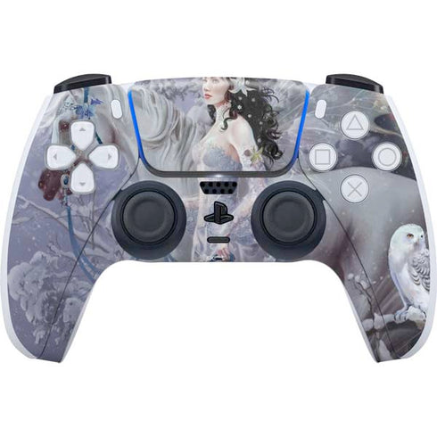 Fairy with Horse in Snow by Nene Thomas PS5 Controller Skin