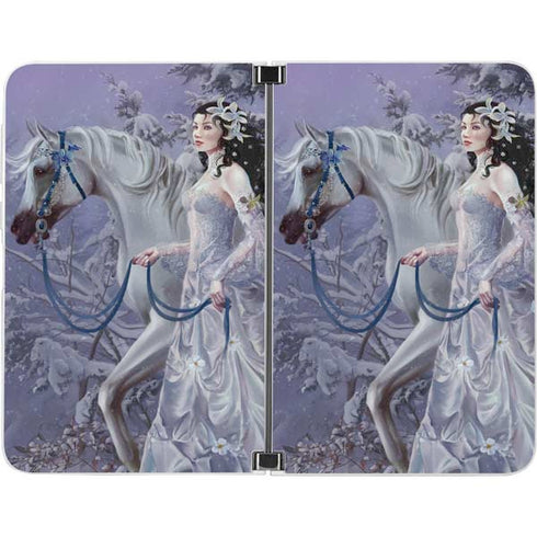 Fairy with Horse in Snow by Nene Thomas Surface Duo Skin