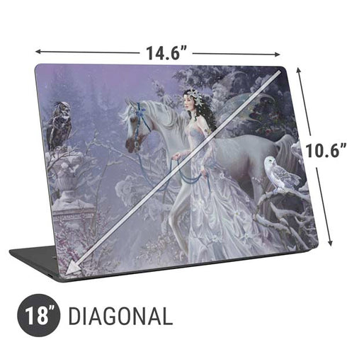 Fairy with Horse in Snow by Nene Thomas Universal Laptop 18in (14.6 x 10.6in) Skin