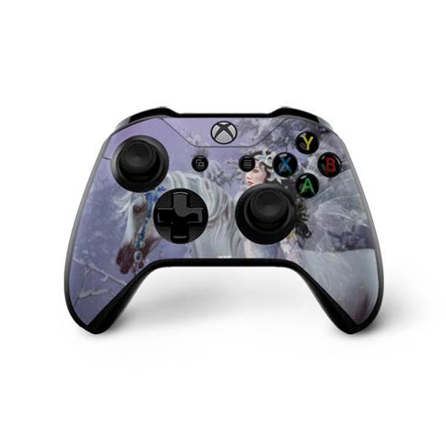 Fairy with Horse in Snow by Nene Thomas Xbox One X Controller Skin
