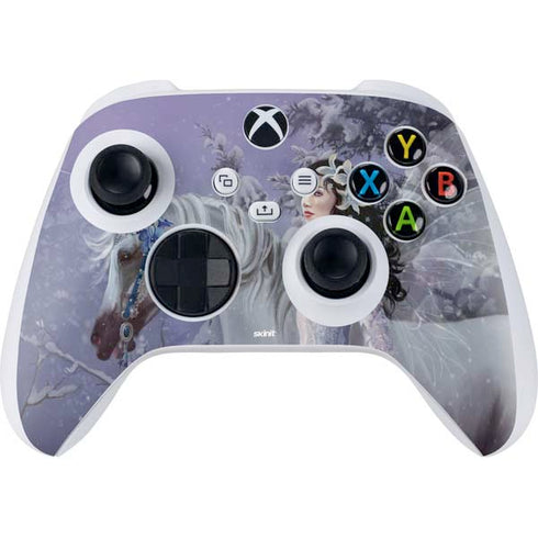 Fairy with Horse in Snow by Nene Thomas Xbox Series S Controller Skin