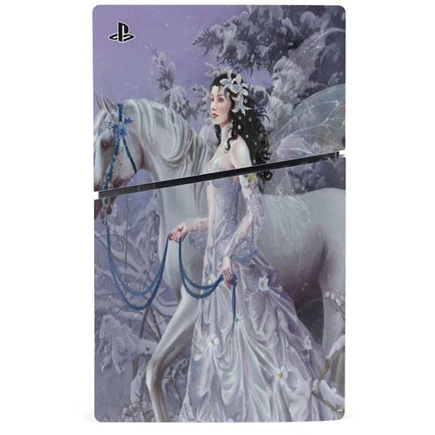 Fairy with Horse in Snow by Nene Thomas PS5 Slim Disk Bundle Skin