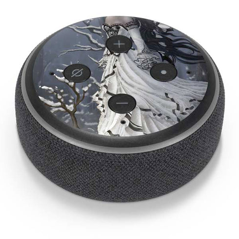 Fairy with Owl in Snow by Nene Thomas Amazon Echo Dot Skin