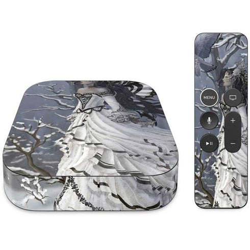 Fairy with Owl in Snow by Nene Thomas Apple TV Skin