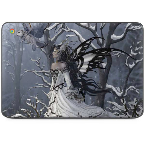 Fairy with Owl in Snow by Nene Thomas HP Chromebook Skin