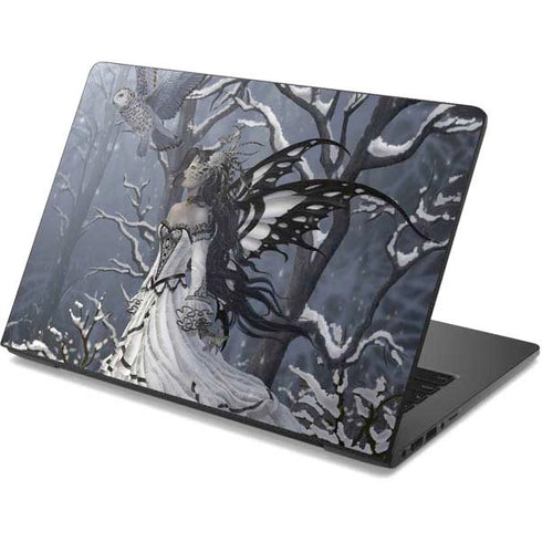 Fairy with Owl in Snow by Nene Thomas Dell Chromebook Skin