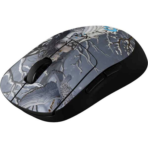 Fairy with Owl in Snow by Nene Thomas G Pro Wireless Gaming Mouse Skin