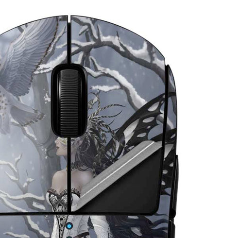Fairy with Owl in Snow by Nene Thomas G Pro Wireless Gaming Mouse Skin