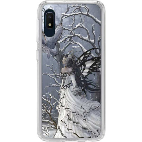 Fairy with Owl in Snow by Nene Thomas Galaxy A10e Clear Case