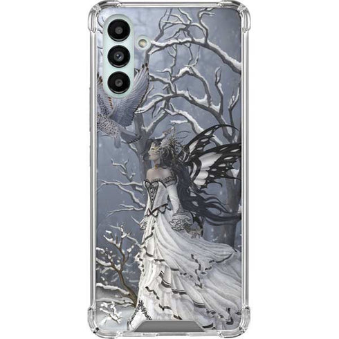 Fairy with Owl in Snow by Nene Thomas Galaxy A13 5G Clear Case