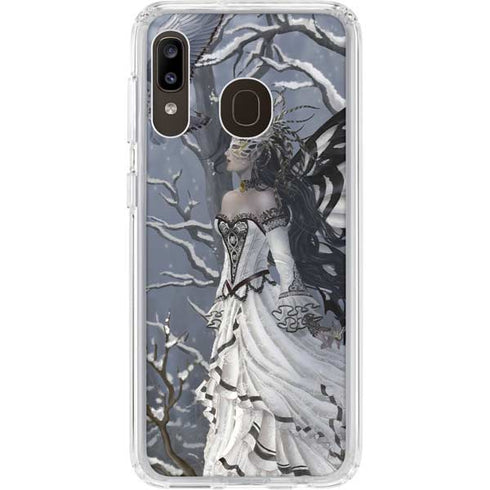 Fairy with Owl in Snow by Nene Thomas Galaxy A20 Clear Case