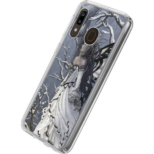 Fairy with Owl in Snow by Nene Thomas Galaxy A20 Clear Case