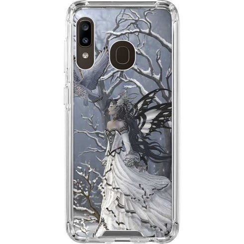 Fairy with Owl in Snow by Nene Thomas Galaxy A30 Clear Case