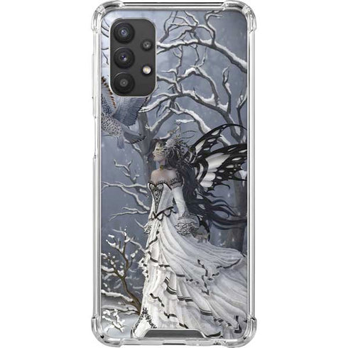Fairy with Owl in Snow by Nene Thomas Galaxy A32 5G Clear Case