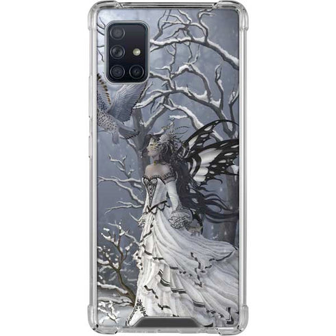 Fairy with Owl in Snow by Nene Thomas Galaxy A51 5G Clear Case