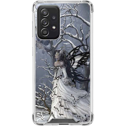 Fairy with Owl in Snow by Nene Thomas Galaxy A52 5G Clear Case