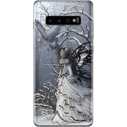 Fairy with Owl in Snow by Nene Thomas Galaxy S10 Plus Skin