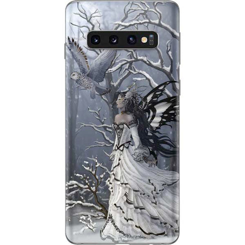 Fairy with Owl in Snow by Nene Thomas Galaxy S10 Skin