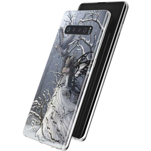 Fairy with Owl in Snow by Nene Thomas Galaxy S10 Skin