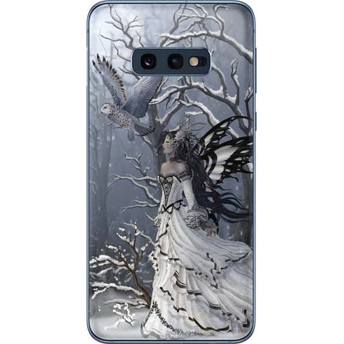 Fairy with Owl in Snow by Nene Thomas Galaxy S10e Skin