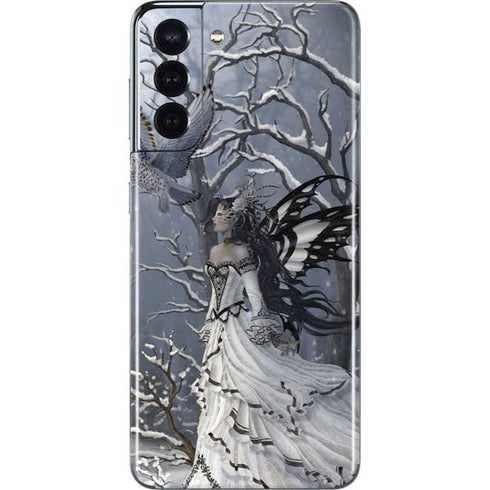 Fairy with Owl in Snow by Nene Thomas Galaxy S21 5G Skin