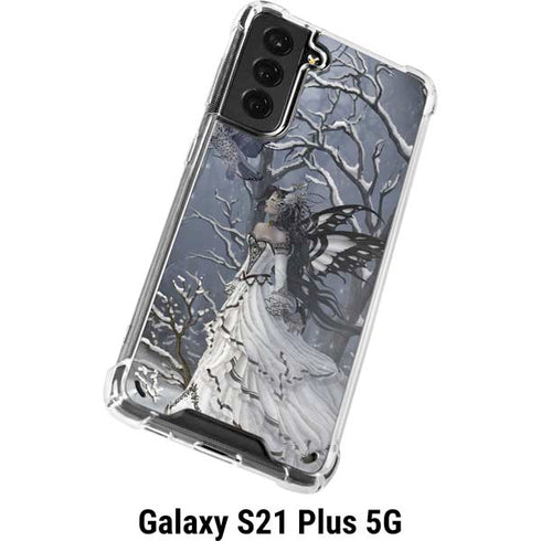 Fairy with Owl in Snow by Nene Thomas Galaxy S21 Plus 5G Clear Case