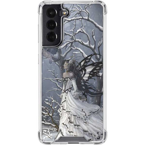 Fairy with Owl in Snow by Nene Thomas Galaxy S22 Clear Case