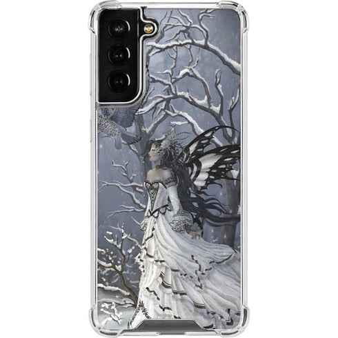 Fairy with Owl in Snow by Nene Thomas Galaxy S22 Plus Clear Case