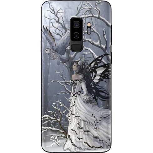 Fairy with Owl in Snow by Nene Thomas Galaxy S9 Plus Skin