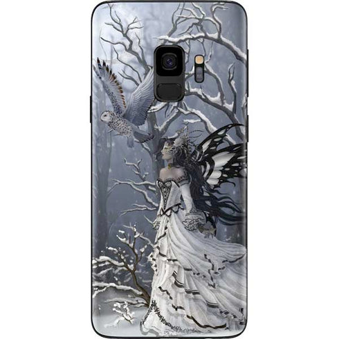 Fairy with Owl in Snow by Nene Thomas Galaxy S9 Skin
