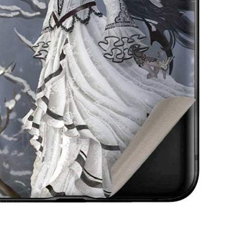 Fairy with Owl in Snow by Nene Thomas Galaxy Z Flip Skin