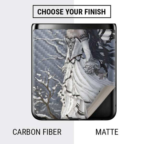 Fairy with Owl in Snow by Nene Thomas Galaxy Z Flip Skin