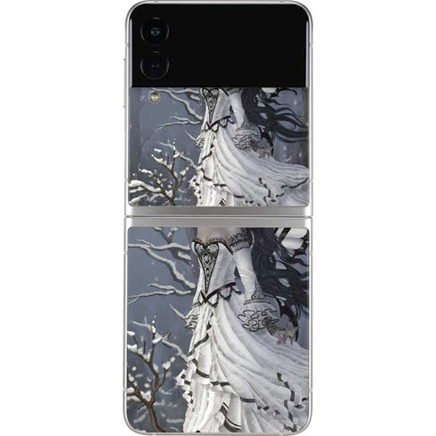 Fairy with Owl in Snow by Nene Thomas Galaxy Z Flip3 5G Skin
