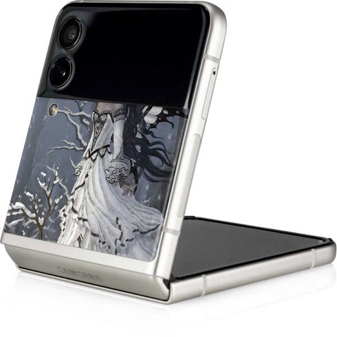 Fairy with Owl in Snow by Nene Thomas Galaxy Z Flip3 5G Skin
