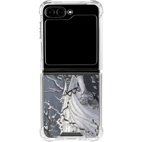 Fairy with Owl in Snow by Nene Thomas Galaxy Z Flip5 5G Clear Case