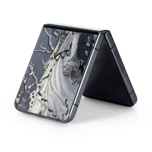 Fairy with Owl in Snow by Nene Thomas Galaxy Z Flip5 5G Skin