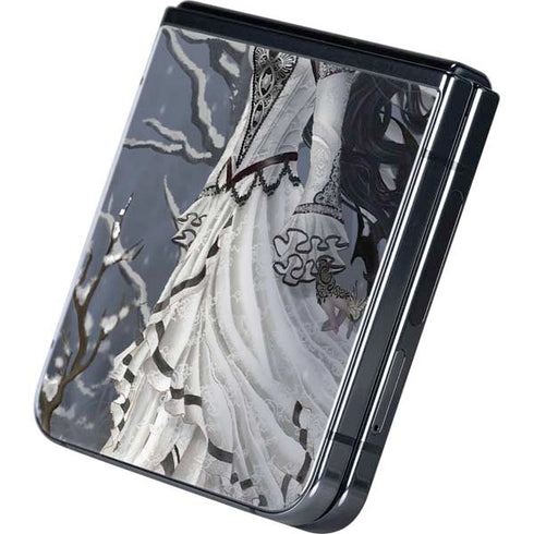 Fairy with Owl in Snow by Nene Thomas Galaxy Z Flip5 5G Skin