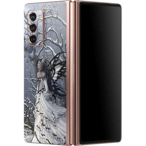 Fairy with Owl in Snow by Nene Thomas Galaxy Z Fold2 5G Skin