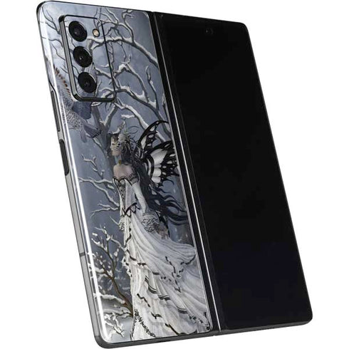 Fairy with Owl in Snow by Nene Thomas Galaxy Z Fold2 5G Skin