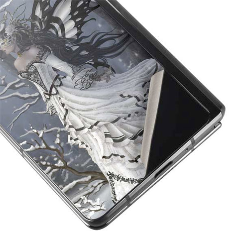 Fairy with Owl in Snow by Nene Thomas Galaxy Z Fold2 5G Skin