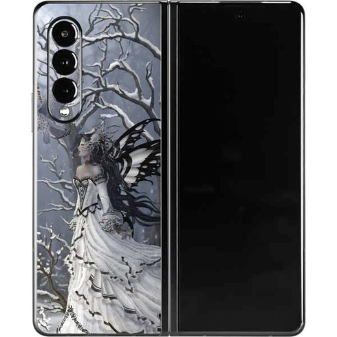Fairy with Owl in Snow by Nene Thomas Galaxy Z Fold3 5G Skin